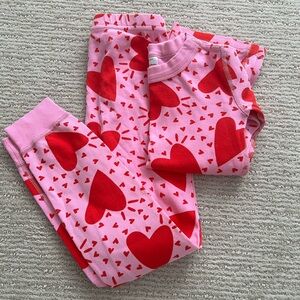Hanna Andersson Valentine’s Day Pink Heart Pajama Set 110 Size 5